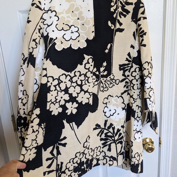 RAW SILK | LONG BLAZER | Asian Inspired |12 | Carlisle | Floral Print | NWOT - Picture 8 of 10